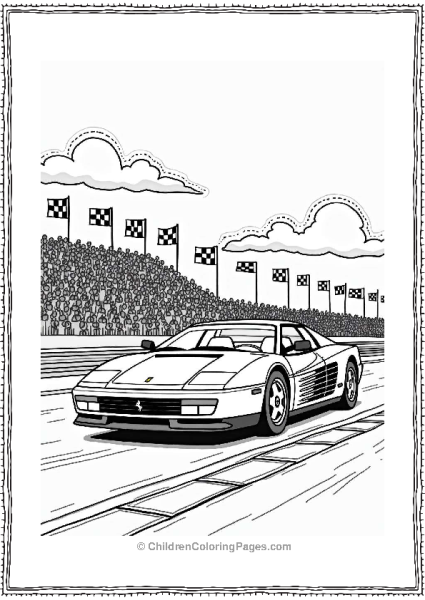 Classic Ferrari Testarossa On Track Free PDF Printable