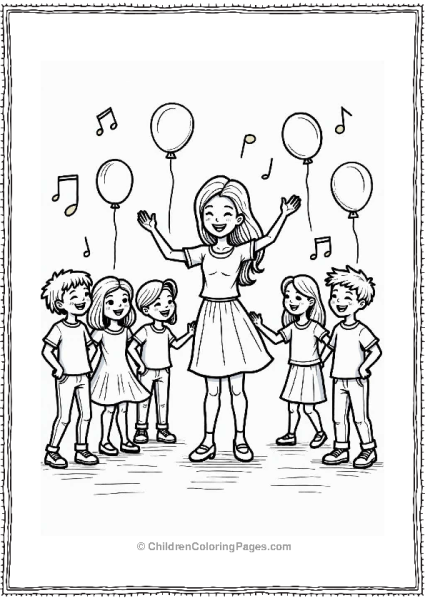 Classroom Dance Party With Teacher And Students Free PDF Printable