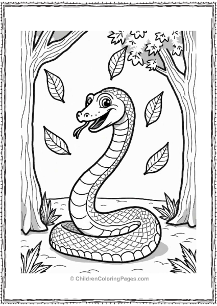 Clever Snake Catching Autumn Leaves Free PDF Printable