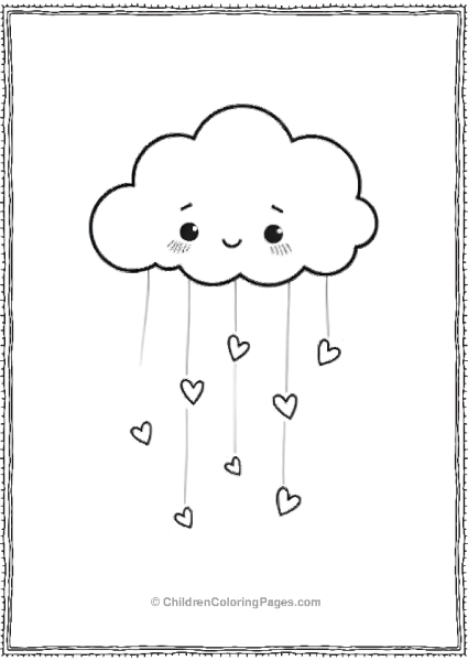 Cloud Raining Hearts Valentine’s Poster Free PDF Printable