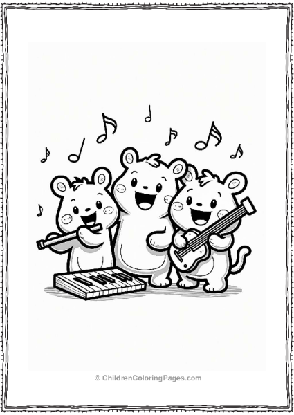 Cocomelon Band Playing Instruments Free PDF Printable