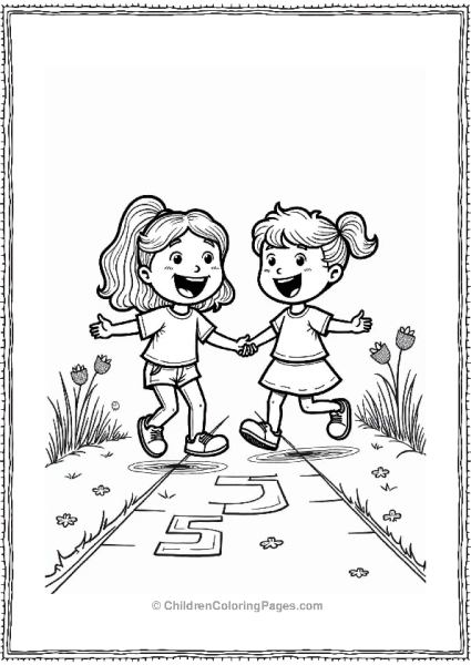 Cocomelon Character And Nina Playing Hopscotch Free PDF Printable