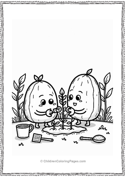 Cocomelon Characters Planting Seeds In A Garden Free PDF Printable