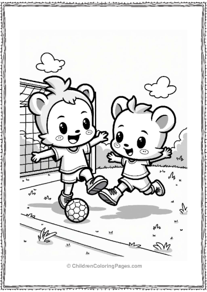 Cocomelon Friends Playing Soccer Free PDF Printable