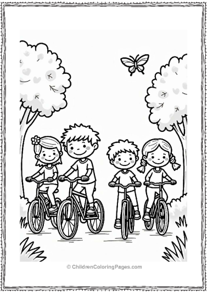 Cocomelon Kids Riding Bicycles In The Park Free PDF Printable