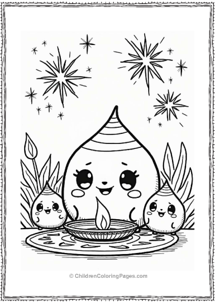 Cocomelon Little Boy And Friends Celebrating Diwali Free PDF Printable