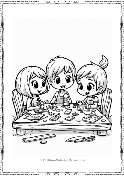 Cocomelon Little Boy And Friends Crafting Together Free PDF Printable