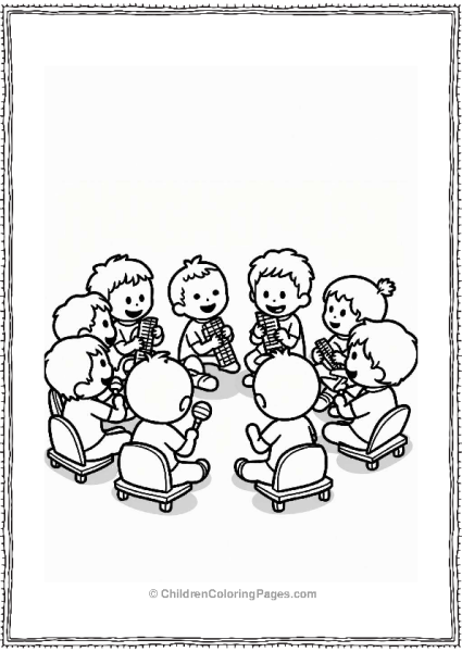 Cocomelon Little Boy And Friends In Music Class Free PDF Printable