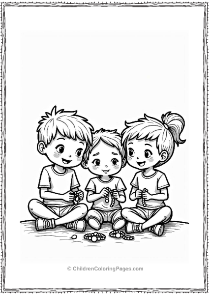 Cocomelon Little Boy And Friends Making Bracelets Free PDF Printable