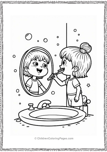 Cocomelon Little Girl Brushing Her Teeth Free PDF Printable