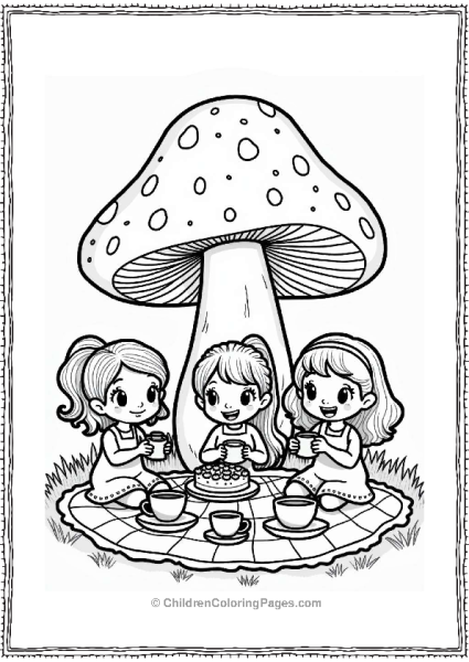 Cocomelon Tea Party Under A Giant Mushroom Free PDF Printable