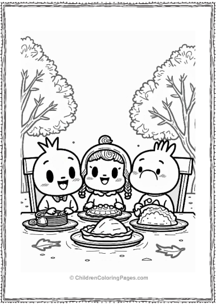 Cocomelon Thanksgiving Dinner Scene Free PDF Printable