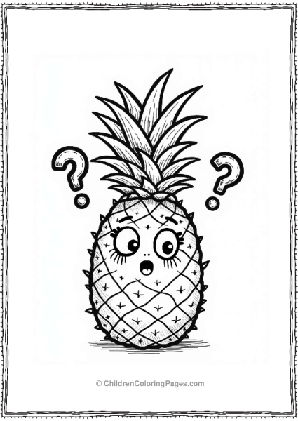 Confused Pineapple Illustration Free PDF Printable