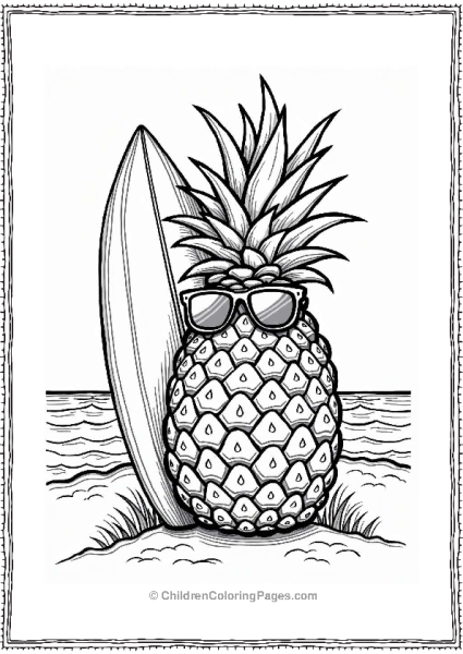 Cool Pineapple At The Beach Free PDF Printable