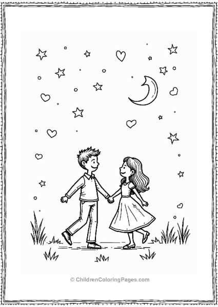 Couple Dancing Under The Stars Free PDF Printable