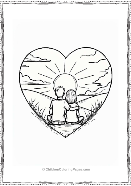 Couple Watching The Sunset Free PDF Printable