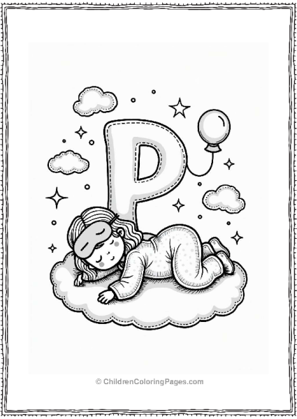 Cozy Pajama Girl On A Cloud Free PDF Printable