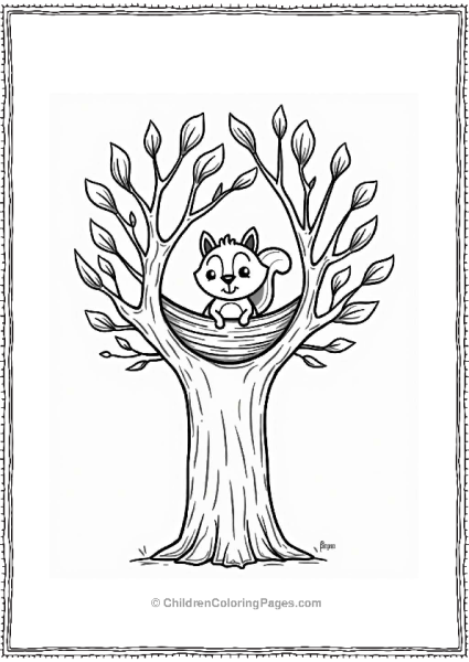 Cozy Squirrel Nest In A Tree Free PDF Printable