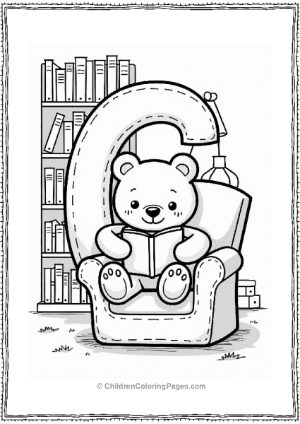 Cuddly Bear Reading In A Cozy Chair Free PDF Printable