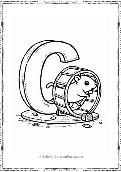 Cuddly Hamster In A Wheel Free PDF Printable