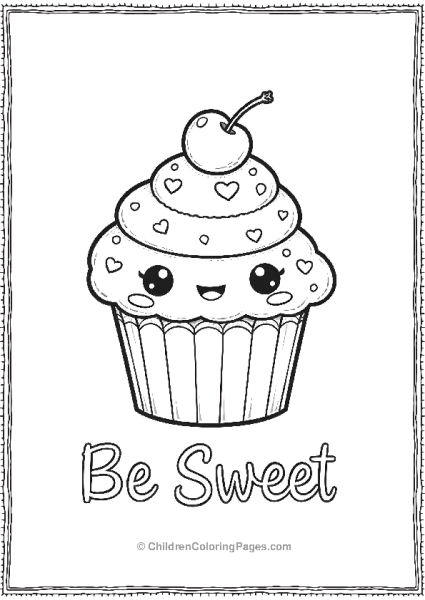 Cupcake Decorated For Valentines Free PDF Printable