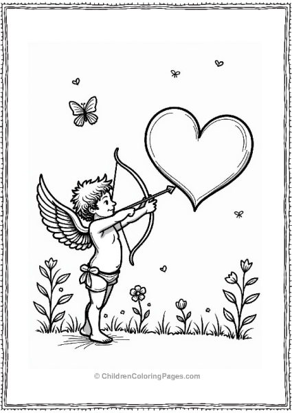 Cupid Aiming Love Arrows Free PDF Printable