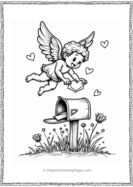 Cupid Delivering A Love Note Free PDF Printable