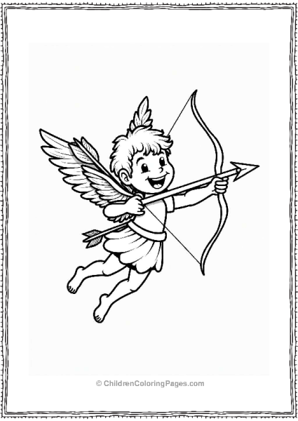 Cupid Flying With Heart Note Free PDF Printable