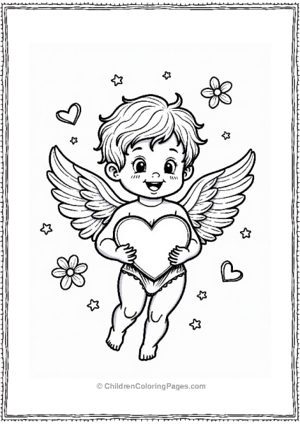 Cupid Holding A Heart Free PDF Printable