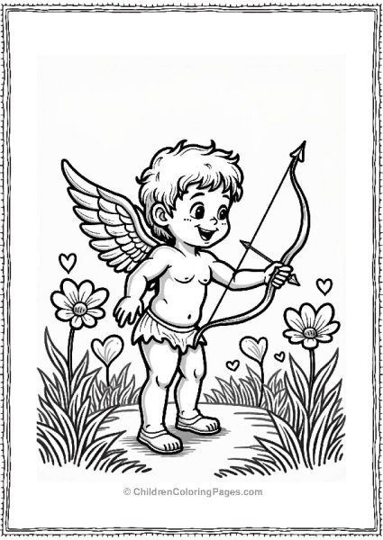 Cupid In A Heart Shaped Garden Free PDF Printable