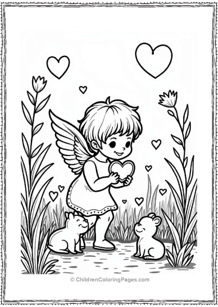 Cupid In A Magical Garden Free PDF Printable