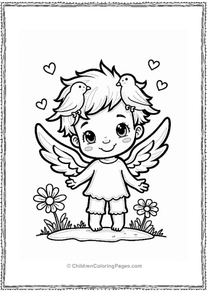 Cupid With His Pet Doves Free PDF Printable