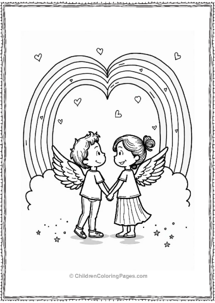 Cupid’s Heart Shaped Rainbow Free PDF Printable