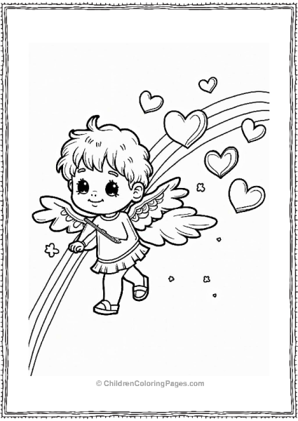 Cupid’s Love Parade With Hearts And Rainbows Free PDF Printable