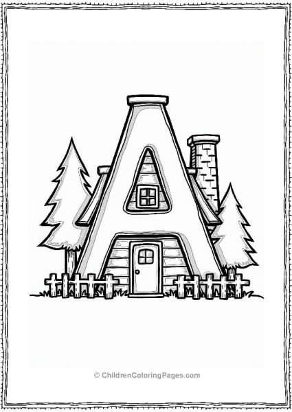 Cute A Frame House Among Trees Free PDF Printable