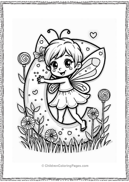 Cute Candy Fairy In Lollipop Garden Free PDF Printable