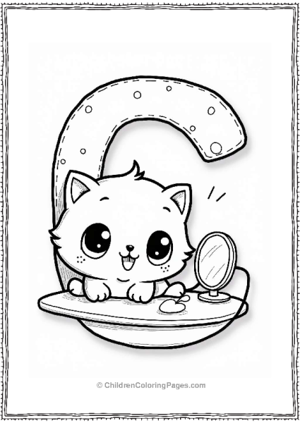 Cute Cat Clutch Bag Coloring Page Free PDF Printable