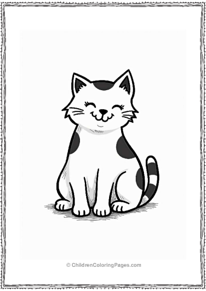 Cute Cat Outline Tattoo Design Free PDF Printable