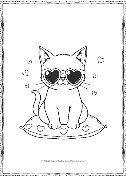 Cute Cat With Heartshaped Glasses Free PDF Printable