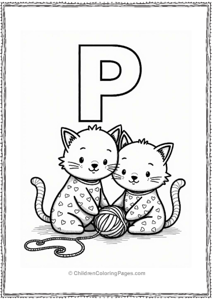 Cute Cats In Matching Pajamas Free PDF Printable