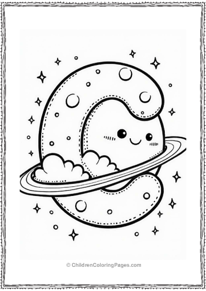 Cute Cloudy Planet With Stars Free PDF Printable