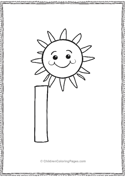 Cute Easy To Color Sun And I Free PDF Printable