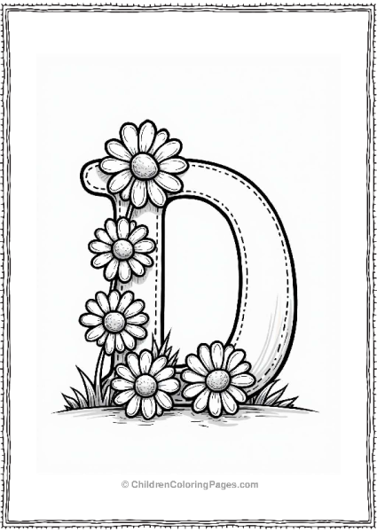 Daisy Chain Coloring Page Free PDF Printable