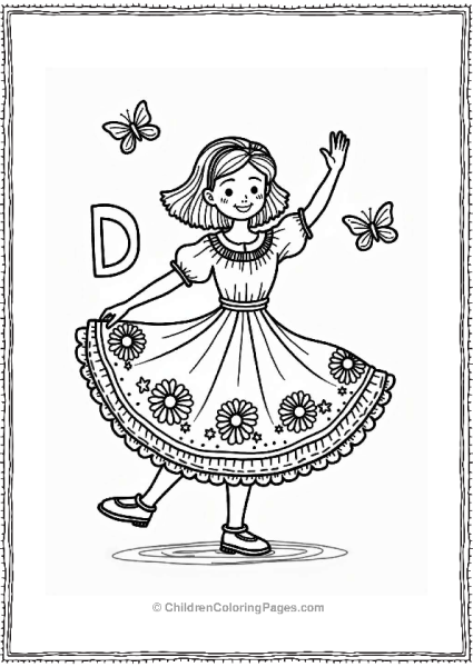 Dancer In A Colorful Skirt Free PDF Printable