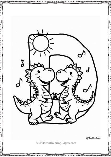 Dancing Dinosaurs Under The Sun Free PDF Printable