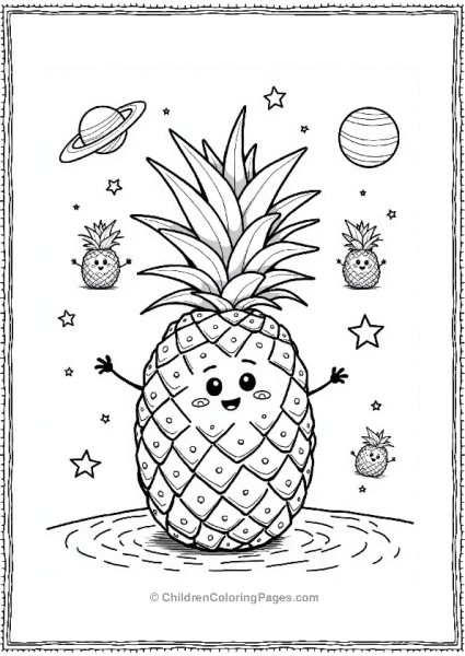 Dancing Pineapples Among The Stars Free PDF Printable