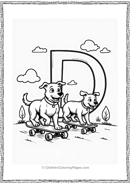 Daring Dogs On Skateboards Free PDF Printable