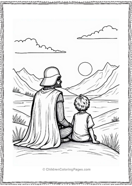 Darth Vader And Luke Watching The Sunset Free PDF Printable