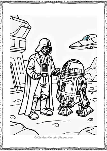 Darth Vader And R2 D2 At The Spaceport Free PDF Printable