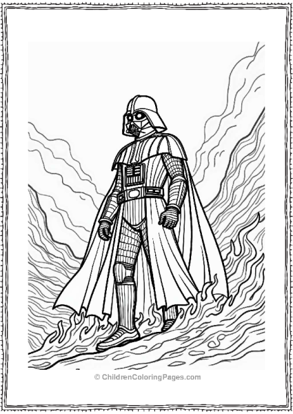 Darth Vader In A Fiery Landscape Free PDF Printable